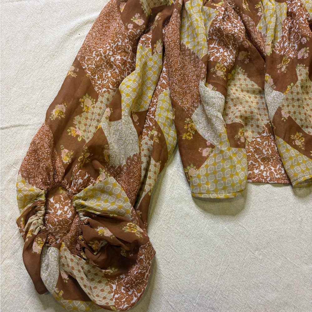 Live 4 Truth Boho Patchwork Off-Shoulder Blouse - image 2